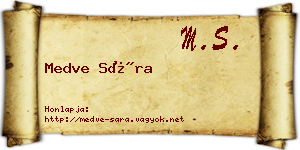 Medve Sára névjegykártya